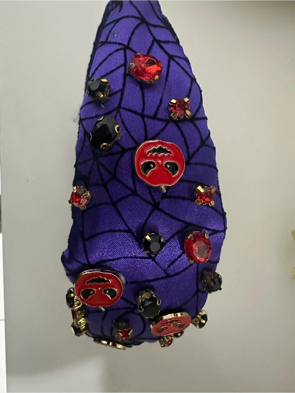 Halloween Pumpkin Seamed Headband in Purple and Red